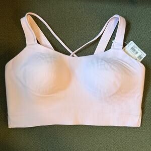 Lululemon NEW Like a Cloud Ribbed Longline Bra Light Support D/DD Cup PINK PNKO